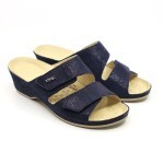 Vital slipper blauw suède 17546